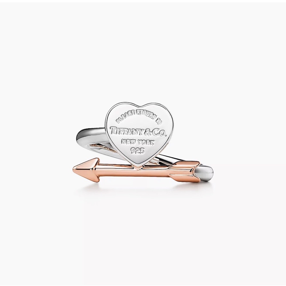 Tiffany & Co. Heart and Arrow Two-Tone Ring — Silver & Rose